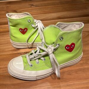 CDG x Converse Lime Green High-Top Sneakers